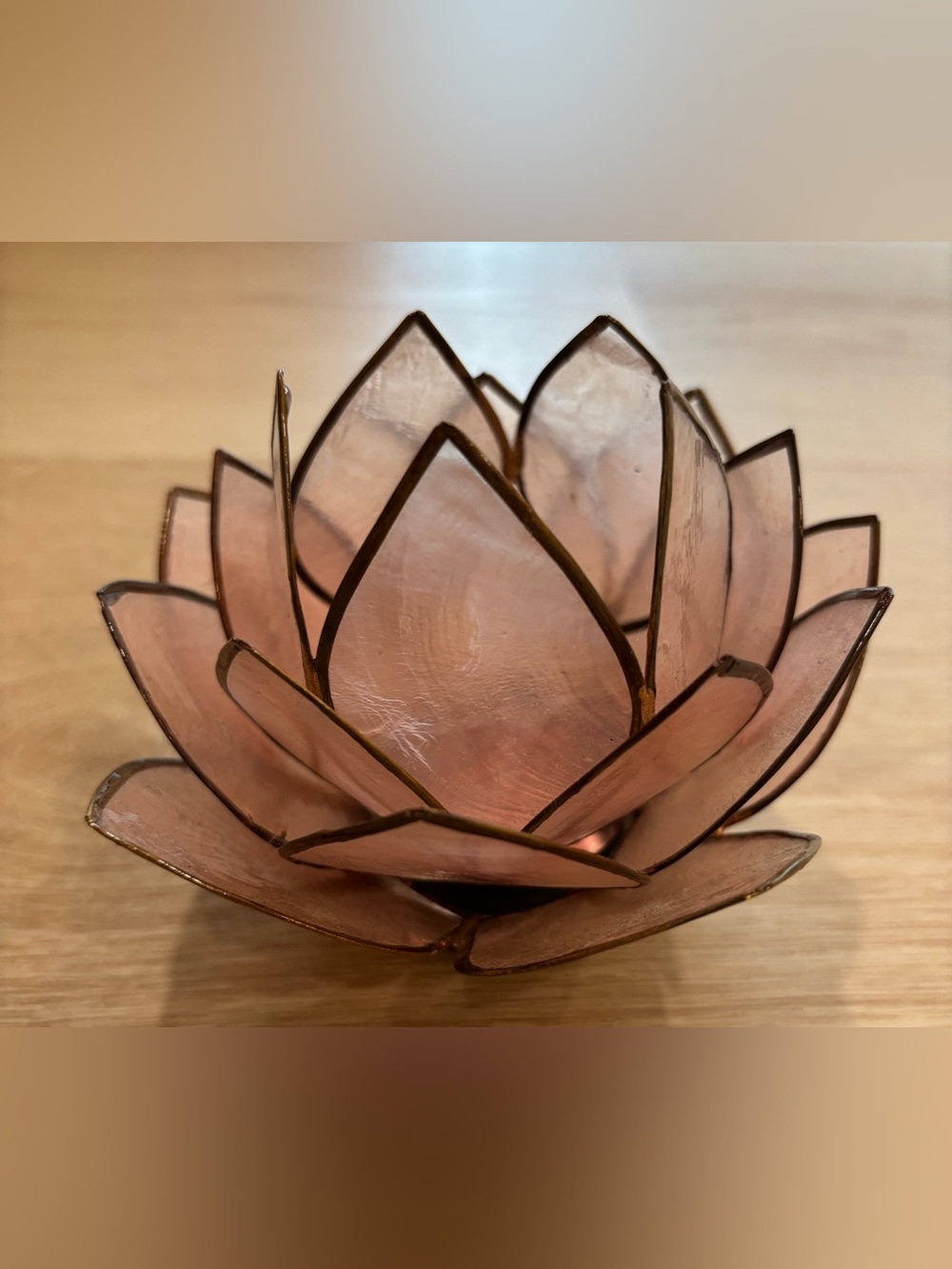 Cost Plus World Market Pink Lotus Glass Tealight Holder